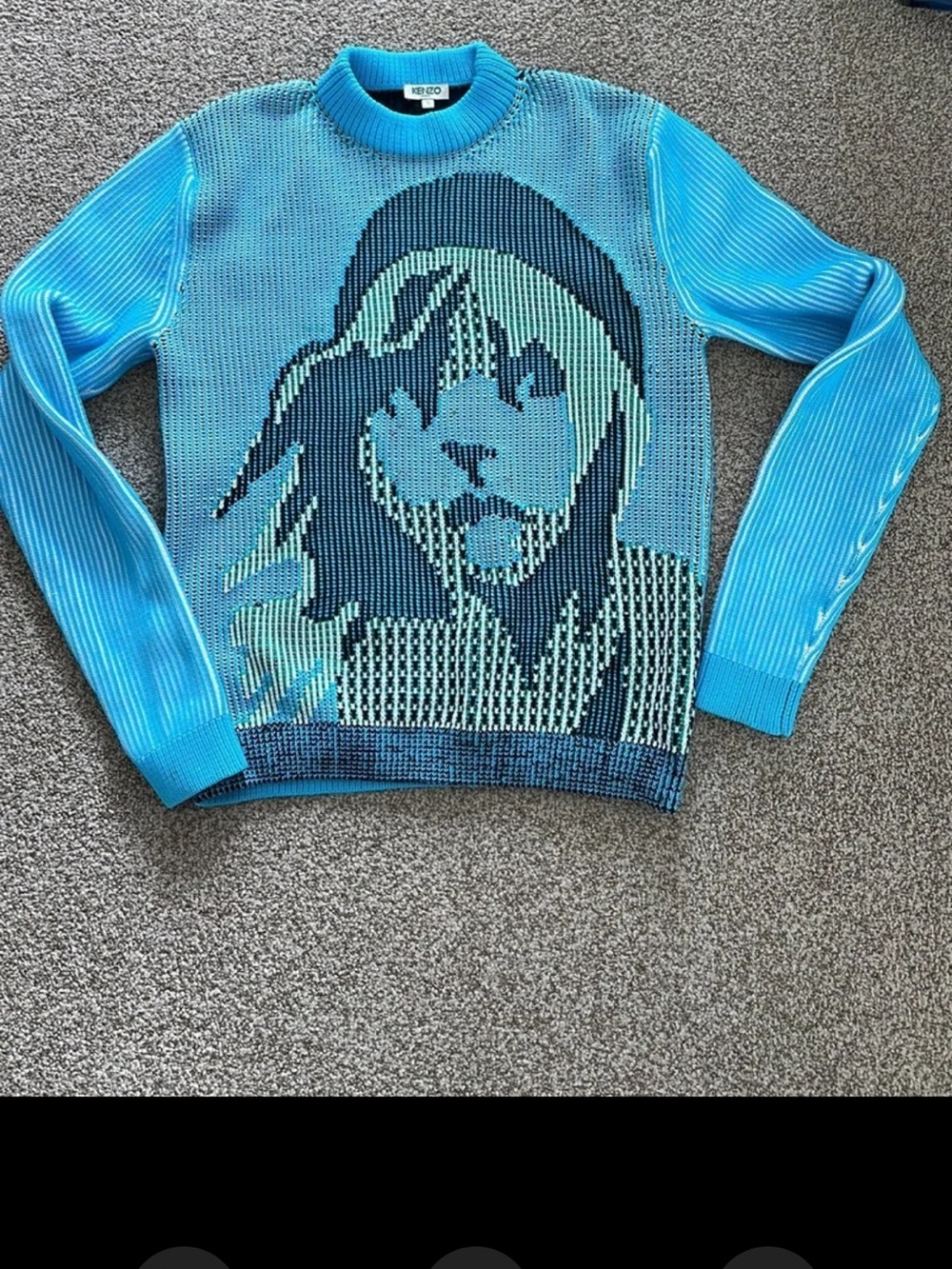 Kenzo Blue Graphic Crewneck Sweater